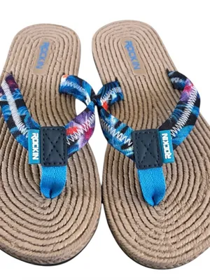 ROCKIN Flip Flop Sandals Women's Multicolored Size 10 NWT thumbnail 1