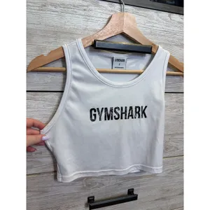 Gymshark Womens White Graphic Logo Crop Tank Top Sleeveless Athletic Size S thumbnail 3