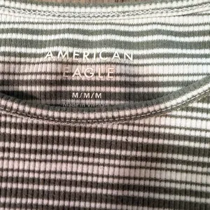 American Eagle Outfitters Gray and White Striped Tee thumbnail 3