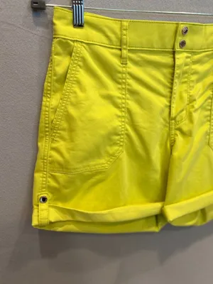 WHBM Neon Yellow Utility Shorts Size 6 Bright Summer Coastal Resort‎ Stretch thumbnail 3