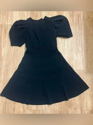 GB girls black Pleated Puff-Sleeve Fit-and-Flare Dress thumbnail 3