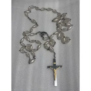 Catholic Rosary Faux Pearl Beads Silver Tone Crucifix The Last Rosary thumbnail 2