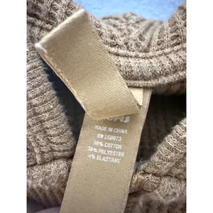 Skims tan waffle lounge hoodie front zip pockets size small‎ thumbnail 4