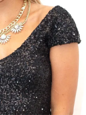 Lovers + Friends Bahama Mama in Black Sequin thumbnail 3