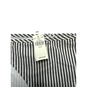 NEW Aerie Bikini Bottoms Women M Seersucker Ruffle Gingham Stripe Gray White thumbnail 3