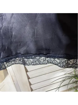 Vintage black slip skirt sheer lace hemline whimsigoth mod pinup Alt boho sz M thumbnail 3