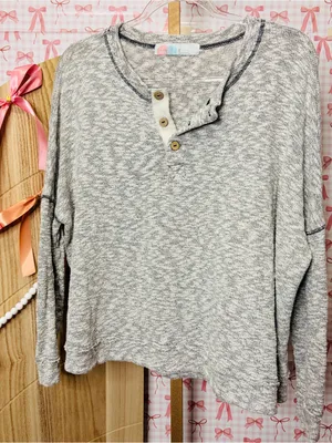 Free People Beach Women's Gray Endless Summer Sleep To Dream Shirt Casual Comfy thumbnail 1