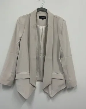Quince Stretch Crepe Open Blazer Light Cream size XS thumbnail 1