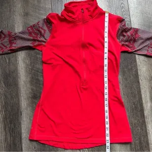 Nike Pro Dri-Fit Long Sleeve 1/2 Zip Pullover Running Top Red Pattern Size Small thumbnail 5
