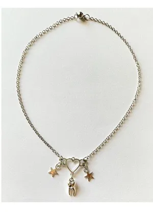 y2k Kawaii grunge style stainless steel chain necklace🎲👼⭐️🌀 thumbnail 4