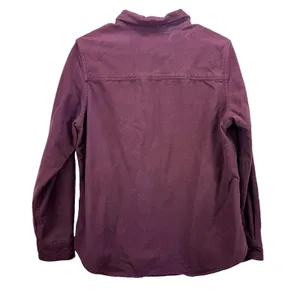 LL Bean Burgundy Cotton Flannel Chamois Button Shirt Pockets Casual LARGE thumbnail 8