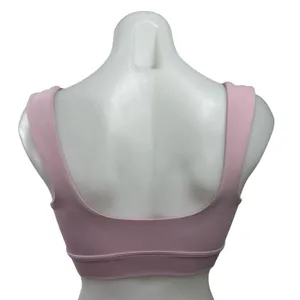 Set Active Women's Pink Square Neck Yoga Workout Athletic Sports Bra Crop Top S thumbnail 3