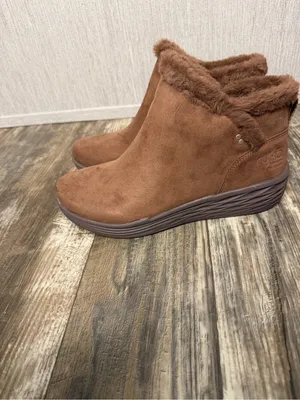 Ryka Brown Faux-Suede Fur-Trim Ankle Booties Size 8 thumbnail 10