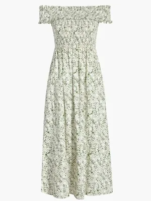 NWT Hill House Marguerite Nap in Sand Basketweave Vine Smocked Midi Dress L thumbnail 2