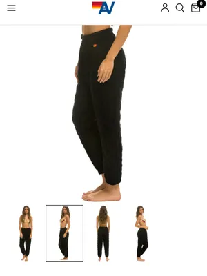 Aviator Nation Quilted Black Sweatpants thumbnail 2