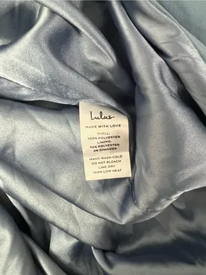 Lulu's Dusty Blue One-Shoulder Ruffle Evening Gown thumbnail 7