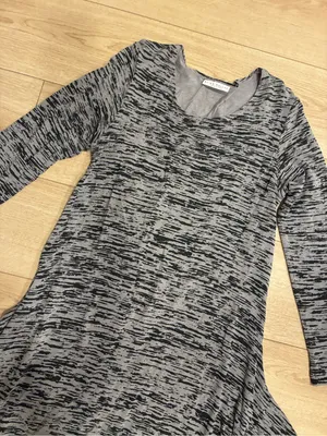 Bryn Walker Women’s Black Gray Long Sleeve Midi Dress Rayon Size S thumbnail 4