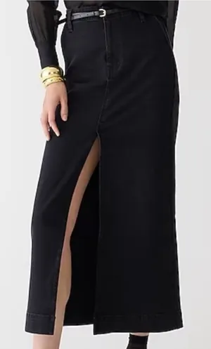 J. Crew Denim Maxi Skirt in Black thumbnail 1