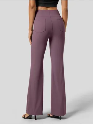 Halara Flex™ High Waisted Back Side Pocket Slight Flare Work Pants in Moonscape thumbnail 2