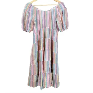 J.Crew Short Sleeve Pastel Striped Midi Dress Size XXS NWT thumbnail 5