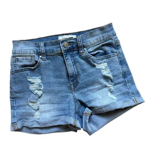 Womens PacSun Bend Blue Cuffed Distressed Denim Shortie Shorts - Sz 25 thumbnail 2