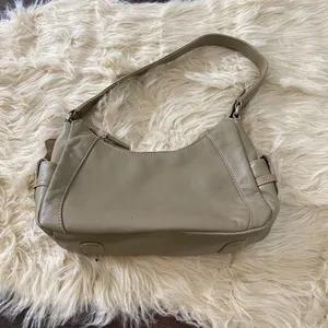 Source Unknown Vintage Y2K Tan Genuine Leather Hobo Shoulder bag Phone Side Pockets thumbnail 5