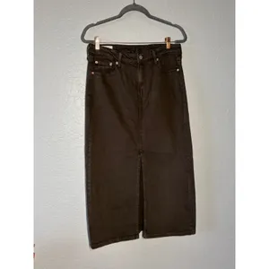 GAP Brown Midi Denim Skirt Sz 28/6 Boho Preppy thumbnail 2