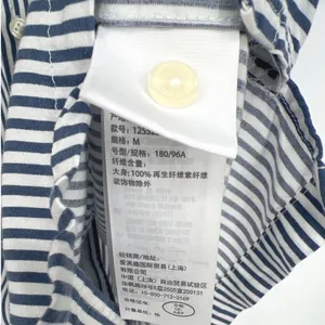 Abercrombie & Fitch Medium Viscose Navy Blue White Striped Camp Shirt EUC Office thumbnail 4
