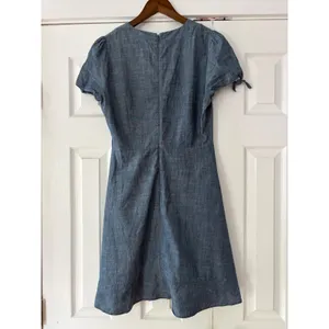 J.Crew Womens Blue Chambray Ruffle Faux Wrap Dress Style Size‎ 6 thumbnail 2