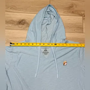 Buc-ee's Women's, Buc Baja Solid, baby blue lightweight hoodie Sz 2XL thumbnail 6