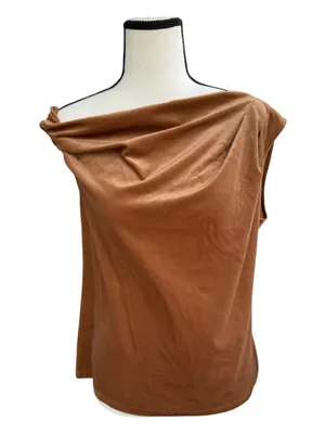 LOFT One-Shoulder Sleeveless Top in Warm Copper thumbnail 1