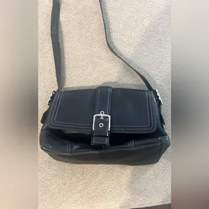 Coach Hampton Buckle‎ Flap Crossbody Bag F11196 in Black Y2K thumbnail 2