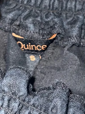 Quince Maternity 100% Linen Black Shorts Small thumbnail 2