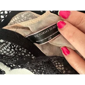 Victoria's Secret Bralette Long Line L Black Lace Sheer Sexy Whimsigoth Boudoir thumbnail 6