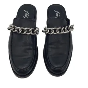 Free People Womens Leather Chain Slip-On Vida‎ Mule Loafers Black Size 37.5 thumbnail 8