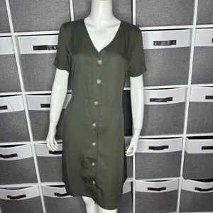 Matty M Womens Belted Linen Blend Casual Dress Olive Size Small thumbnail 9