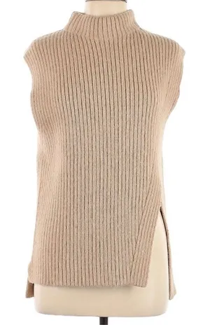 Sophie Rue Tan Mock Neck Ribbed
Sweater(Size Medium) thumbnail 1