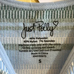Just Polly Stripe Knit Tank Top - Blues/grays/white thumbnail 3