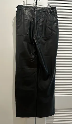 ZARA Leather Wide-Leg Pants thumbnail 4