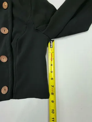 Kenzie Women's Black Cropped Double Breasted Military Style Jacket Size 12 thumbnail 10