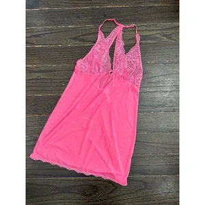Victoria’s Secret Neon Pink Lace Babydoll Slip Lingerie Sexy Valentines Day Sm thumbnail 7