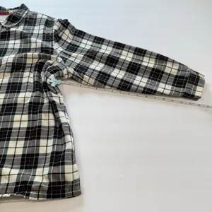 LL Bean Black/White Plaid Sherpa Fleece Lined Flannel Shirt Jacket Shacket LARGE thumbnail 8