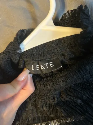 Sheer long sleeve lace top thumbnail 4