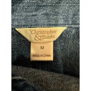 Vintage Embroidered Aztec Jean Vest Women's Medium Christopher & Banks Western thumbnail 4