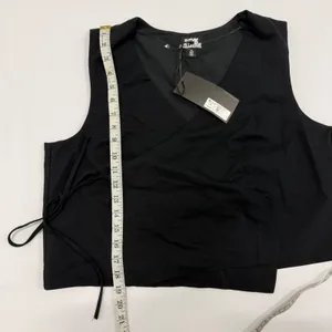 Future Collective Jenee Naylor Black Wrap Vest Top XL NWT Sleeveless V-Neck Tie thumbnail 4