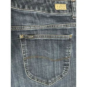 Lee Jeans Womens 20W Medium Relaxed Fit Straight Leg Mid Rise Dark Wash Denim thumbnail 13