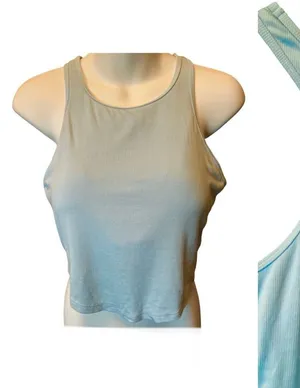 All in motion rib knit cropped shelf bra tank thumbnail 1