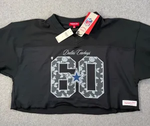 Mitchell & Ness NFL Cropped Jersey Dallas Cowboys Anthropologie Womens Large New thumbnail 1