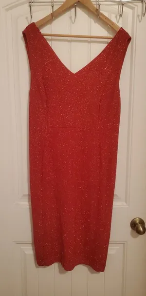 calvin klein dress Size 14 party sparkly Red Dress thumbnail 1