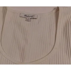 Madewell Striped Embroidered Crop Top Cream Color Small‎ Classic Streetwear... thumbnail 5